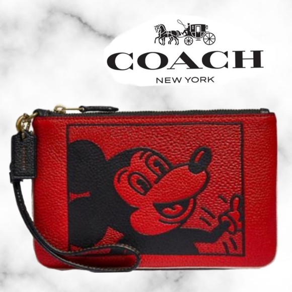 Coach Disney Mickey Mouse X Keith Haring Wristlet - Picture 1 of 3